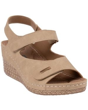 Gc Shoes Keltie Double Strap Wedge Sandals - Brown