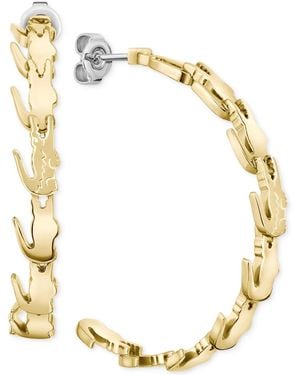 Lacoste Medium Crocodile C-hoop Earrings - Metallic
