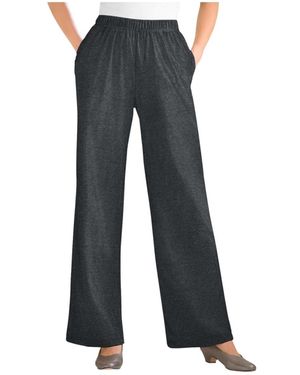 Woman Within Within Tall 7-day Knit Wide-leg Pant - Black