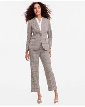 Anne Klein One Button Front Blazer Y Neck Blouse Mid Rise Ankle Pants - Gray