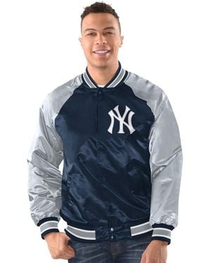Starter Navy/gray New York Yankees Raglan Blitz Varsity Jacket - Blue