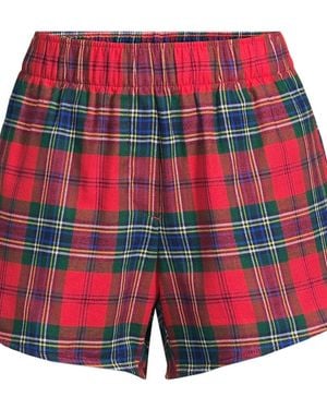 Lands' End Flannel Sleep Shorts - Red