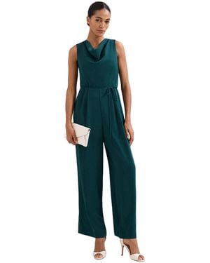 Phase Eight Monique Cowl Neck Wide Leg Jumpsuit - Blue