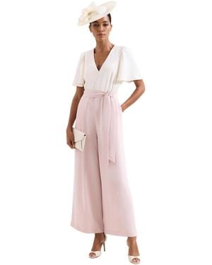 Phase Eight Kallie V-neck Wide Leg Jumpsuit - Pink
