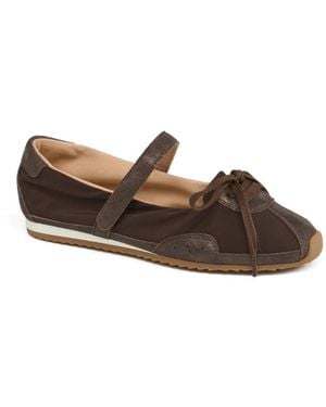 J/Slides Pavia Nylon And Suede Mary Jane Sneaker - Brown