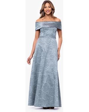 Xscape Off The Shoulder Ball Gown - Blue