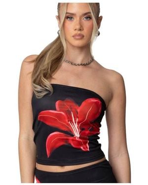 Edikted Tiger Blossom Tube Top - Red