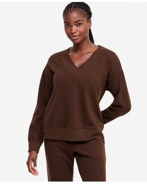 ID Ideology Fleece V-neck Sweatshirt - Brown