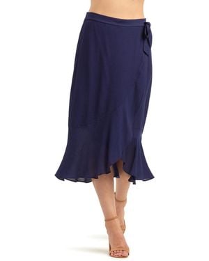 Bcx Textured Tulip Ruffle A-line Skirt - Blue