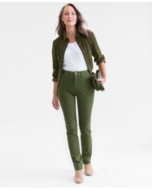Style & Co. Style Co Straight Leg High Rise Twill Pants 2 28w Created For Macys - Green