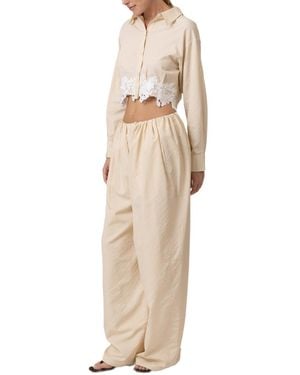 Line & Dot Noemi Long-sleeve Crop Shirt - Natural