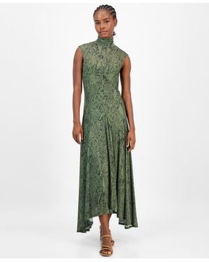 Rachel Roy Junette Mock Neck Godet - Green