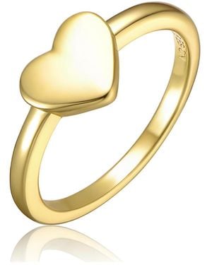 Genevive Jewelry 14k Plated Heart Shaped Ring - Metallic
