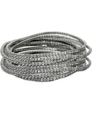 Guess 10-pc. Set Crystal Stretch Bracelets - Metallic