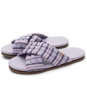 feel good Slipper Artisan Quilted Cross Strap Indoor / Outdoor House Shoes - Purple