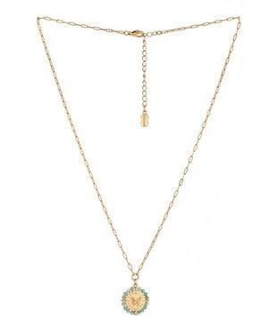 charged Stone Beaded Pendant Necklace - White