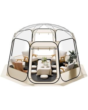 Hongge Pop Up Clear Bubble Dome Tent 12 X 11.1 Ft Waterproof Uv-resistant Shelter For 10 To 12 People - Metallic