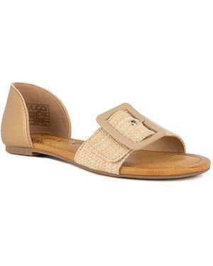 Sugar Champion Raffia Flat Sandals - Natural