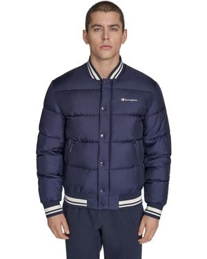 Champion Quilted Varsity Puffer Jacket - Blue