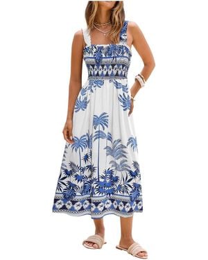 CUPSHE Malibu Sunset Tropical Maxi Beach Dress - Blue