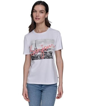Karl Lagerfeld Bonjour Paris Graphic T-shirt - White