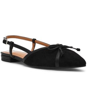 Dolce Vita Carsen Bow Pointed-toe Slingback Flats - Black