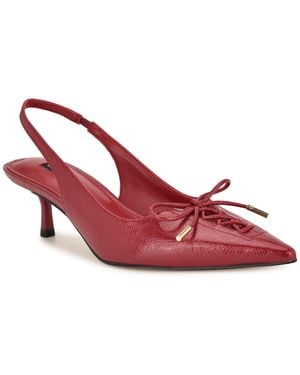 Nine West Anora Lace-up Slingback Pumps - Red
