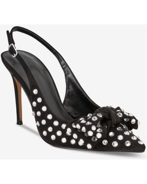AAJ By Aminah Gemma Bow Slingback Pumps - Black