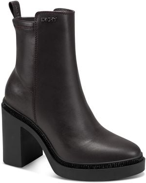 DKNY Telsi Platform Block Heel Booties - Black
