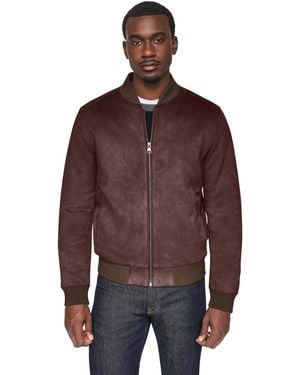 DKNY Faux-suede Bomber Jacket - Brown