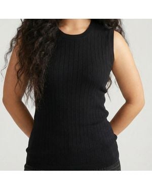 UNIVERSAL STANDARD Plus Size Savvy Fine Knit Sweater Shell - Black