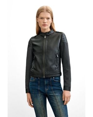 Desigual Jacket Leather Effect - Blue
