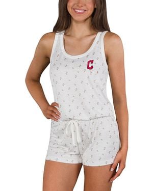 Concepts Sport Cleveland Guardians Gardner Hacci Knit Romper - White