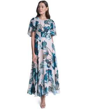 Calvin Klein Crew Neck Midi Dress - Blue