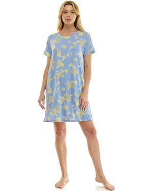 Roudelain Short-sleeve Sleep Shirt - Blue