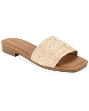 Style & Co. Audreyy Square Toe Memory Foam Sandals - Natural