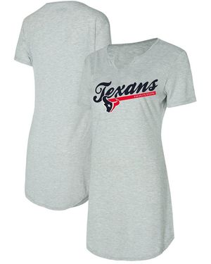 Concepts Sport Houston Texans Petition Knit Nightshirt - Gray