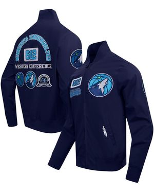 Pro Standard Minnesota Timberwolves Area Code Twill Full-zip Jacket - Blue