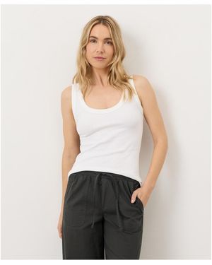 Pact Perfect Rib Scoop Neck Tank Made With Cotton - White