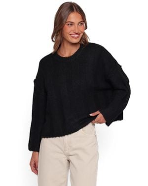 Petal & Pup Mayven Oversized Ribbed Sweater - Black