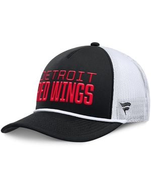 Fanatics Black/white Detroit Red Wings Heritage Dutch A-frame Trucker Adjustable Hat