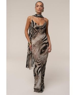 JLUXLABEL Zebra Print Infinite Journey Maxi Dress - Natural