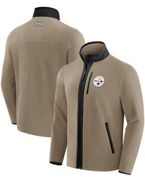 Fanatics Nfl X Darius Rucker Collection By Pittsburgh Steelers Heavyweight Polar Fleece Full-zip Jacket - Brown