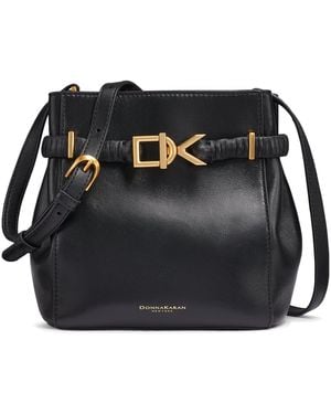 Donna Karan Gingham Small Crossbody Handbag - Black