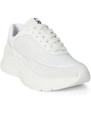 Ralph Lauren Franky Tumbled Leather Sneaker - White