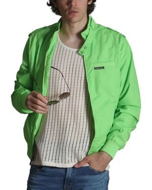Members Only Big & Tall Classic Iconic Racer Jacket (slim Fit) - Green