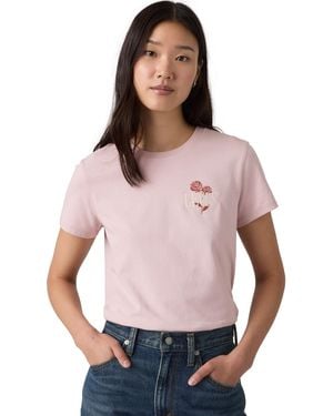 Levi's The Perfect Crewneck Cotton T-shirt - Purple