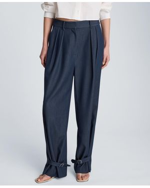 Kenneth Cole High-rise Belted Cuff Pants - Blue