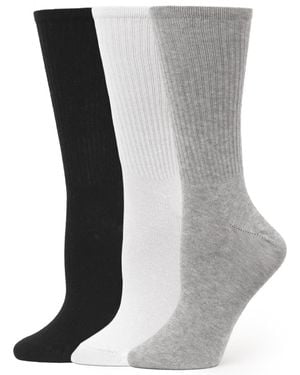 Hue 3 Pack Crew Socks - Gray