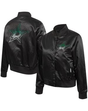 Pro Standard Dallas Stars Rhinestone Jewels Satin Full-snap Jacket - Black